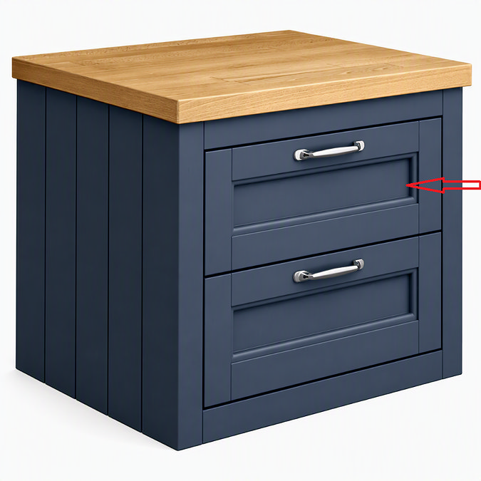 Drawer Front for Chatsworth Blue 525mm Wall Hung Double Drawer Unit
