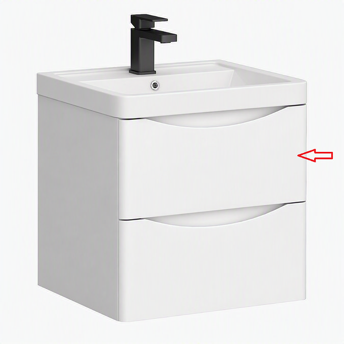 Drawer Front for Monza 500mm Wall Hung Drawer Vanity Unit Gloss White