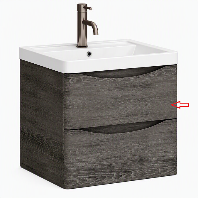 Drawer Front for Monza 500mm Wall Hung Drawer Vanity Unit Graphite Oak