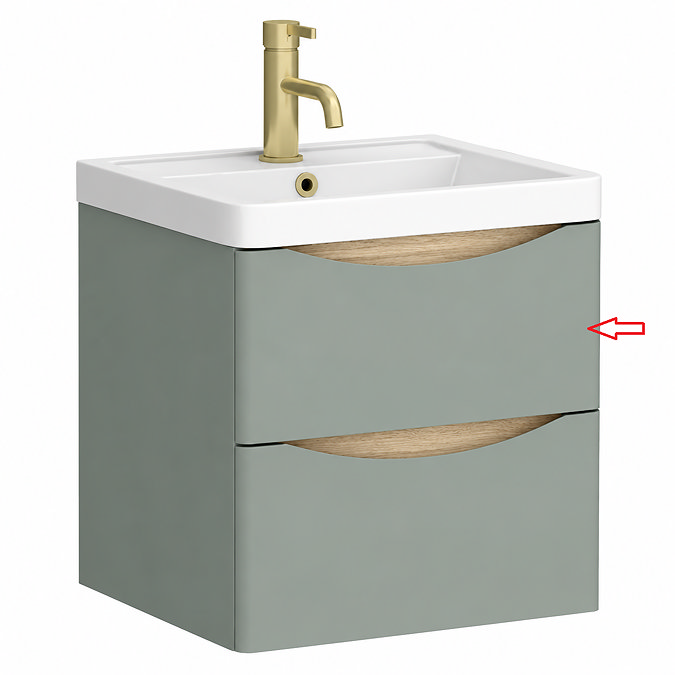 Drawer Front for Monza 500mm Wall Hung Drawer Vanity Unit Sage Green