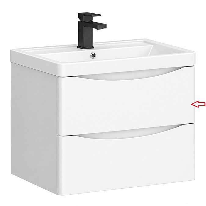 Drawer Front for Monza 600mm Wall Hung Drawer Vanity Unit Gloss White