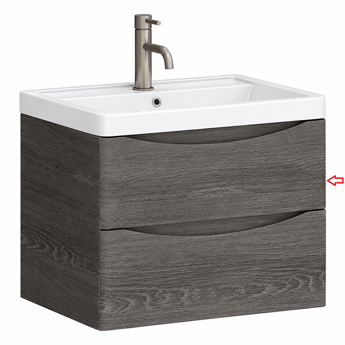 Drawer Front for Monza 600mm Wall Hung Drawer Vanity Unit Graphite Oak