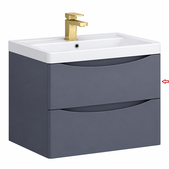 Drawer Front for Monza 600mm Wall Hung Drawer Vanity Unit Matt Grey