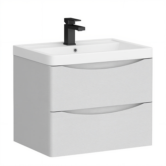 Drawer Front for Monza White Ash 600mm Wide Wall Mounted Vanity Unit