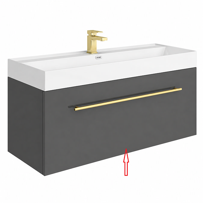 Drawer panel for Valencia 1200 Gloss Grey Minimalist Wall Hung Vanity Unit