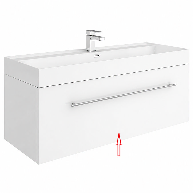 Drawer panel for Valencia 1200 Gloss White Minimalist Wall Hung Vanity Unit