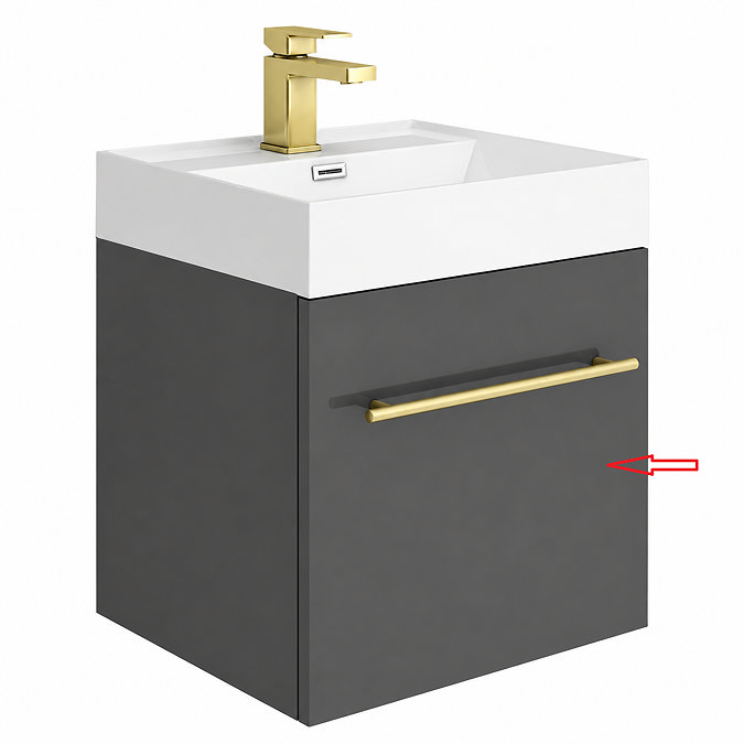 Drawer panel for Valencia 450 Gloss Grey Minimalist Wall Hung Vanity Unit