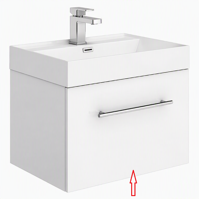 Drawer panel for Valencia 450 Gloss White Minimalist Wall Hung Vanity Unit