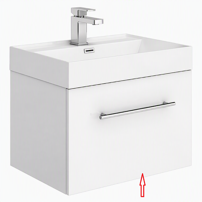 Drawer panel for Valencia 600 Gloss White Minimalist Wall Hung Vanity Unit