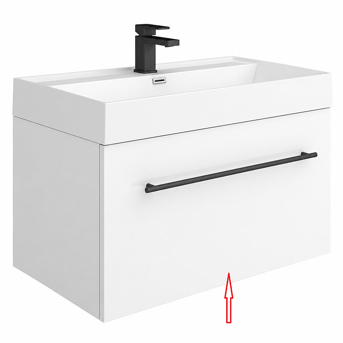Drawer panel for Valencia 800 Gloss White Minimalist Wall Hung Vanity Unit