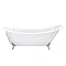 Drayton Cast Iron Bath with Chrome Feet (1690 x 760mm Slipper Roll Top)  Feature Large Image