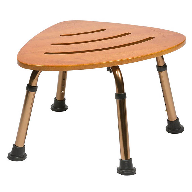 Drive DeVilbiss Oak Corner Shower Stool - TS001 Large Image