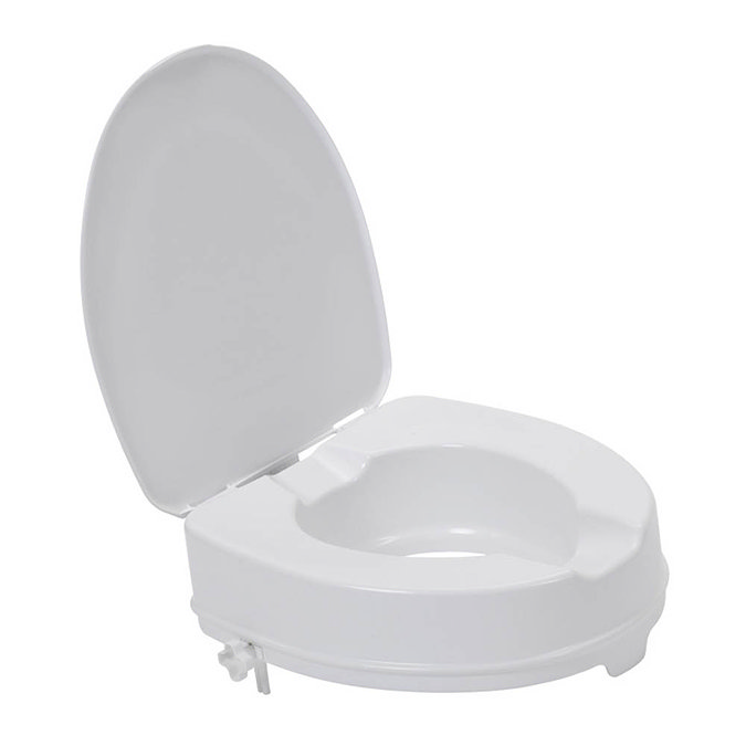 Drive DeVilbiss Raised Toilet Seat 2" with Lid - 12063  Profile Large Image