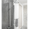 Drum Modern Round Thermostatic Shower Kit - Chrome Large Image