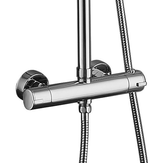 Dual Control Bar Shower Valve with Fixed Head and Slide Rail - Chrome  Standard Large Image