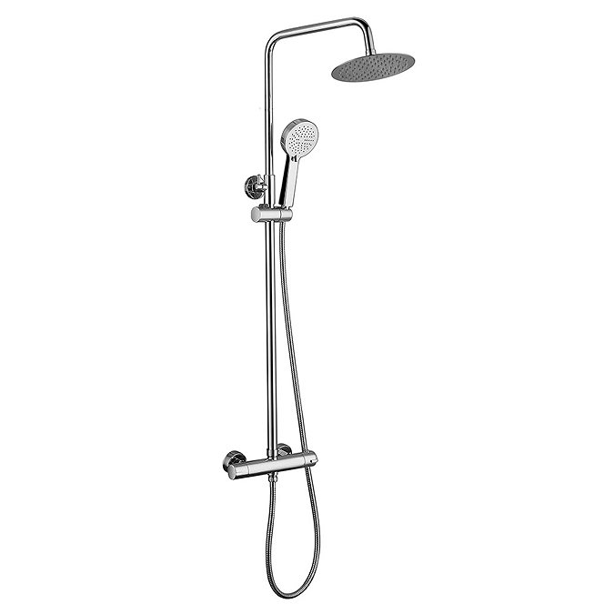 Dual Control Bar Shower Valve with Fixed Head and Slide Rail - Chrome Large Image