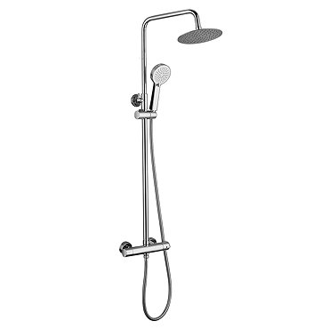Dual Control Bar Shower Valve with Fixed Head and Slide Rail - Chrome  Profile Large Image