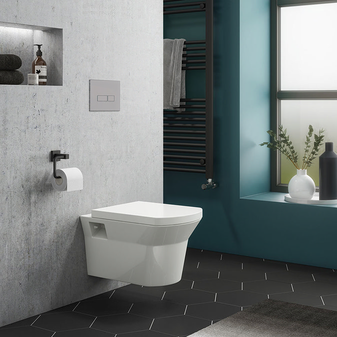 Dual Flush Concealed WC Cistern with Wall Hung Frame + Modern Toilet