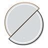 Duet Matt Black & Brushed Brass 800 Split Circular LED Mirror with Demister, Touch Control & Colour Changing Light