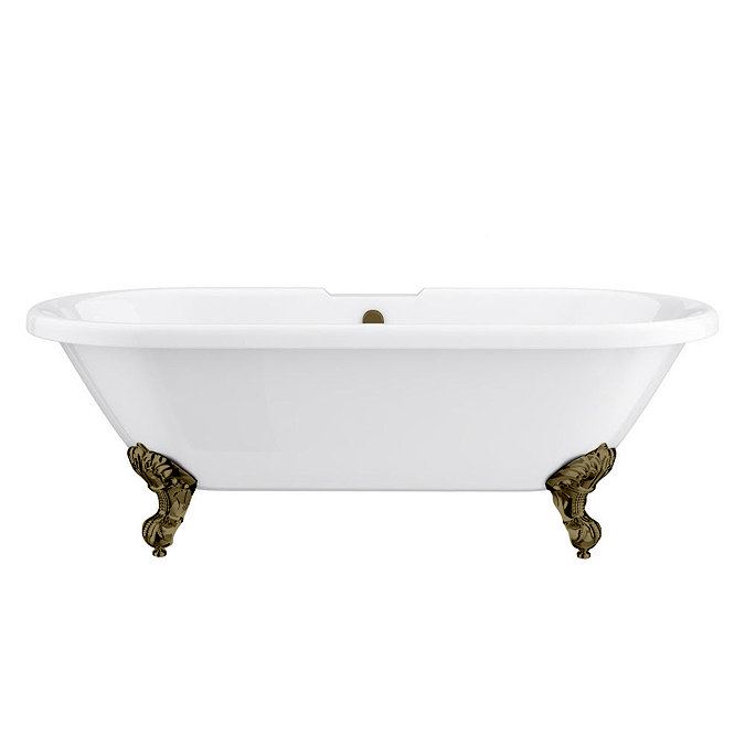 Duke 1695 Double Ended Roll Top Bath + Antique Brass Leg Set  Profile Large Image