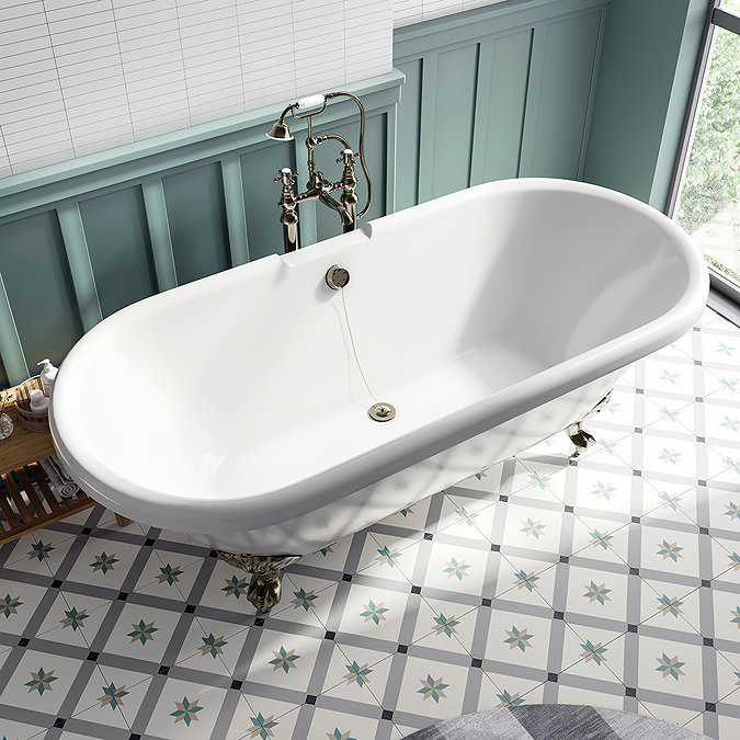 Duke 1695 Double Ended Roll Top Bath + Antique Brass Leg Set