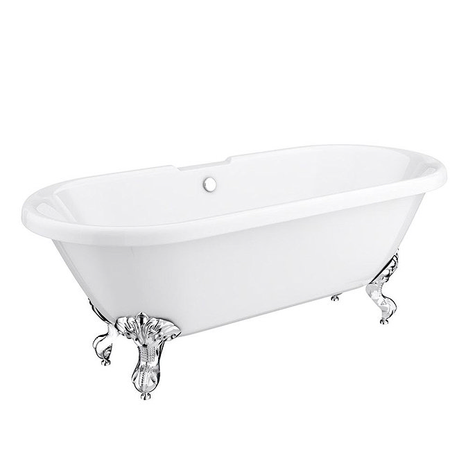 Duke 1695 Double Ended Roll Top Bath + Chrome Leg Set  Feature Large Image