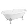 Duke 1695 Double Ended Roll Top Bath with Chrome Leg Set In Bathroom Large Image