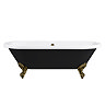 Duke Black 1695 Double Ended Roll Top Bath + Antique Brass Leg Set