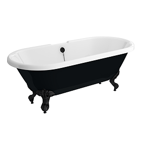 Duke Black 1695 Double Ended Roll Top Bath + Matt Black Leg Set