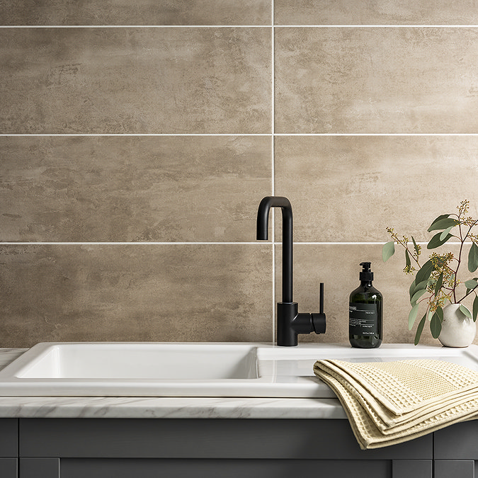 Duna Taupe Matt Concrete Effect Wall Tiles - 250 x 700mm