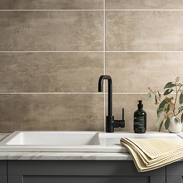 Duna Taupe Matt Concrete Effect Wall Tiles - 250 x 700mm