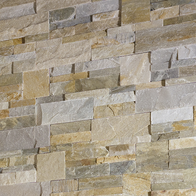 Juno Quartz Stone Split Face Tiles 180 x 350mm  Feature Large Image