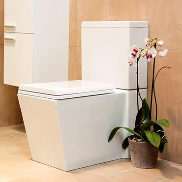 Durab Milan Square Two Piece Toilet Pan with Soft-Close Seat - TLT-MIL-CIS Profile Large Image