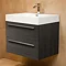 Durab Signature 690 Wall Mounted Vanity Unit with Basin & Side Cabinet - Grey Oak Feature Large Image