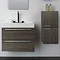 Durab Signature 690 Wall Mounted Vanity Unit with Basin & Side Cabinet - Grey Oak Large Image