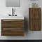 Durab Signature 690 Wall Mounted Vanity Unit with Basin & Side Cabinet - Walnut Large Image