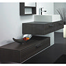 Durab Sofia Wall Mounted Vanity Unit with Basin & Side Cabinet - Walnut Large Image