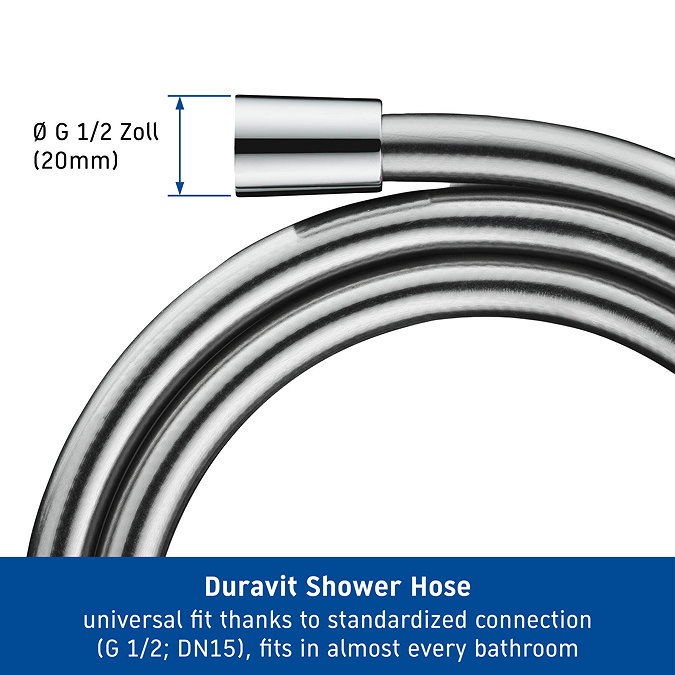 Duravit 1.25m Universal Shower Flex Hose - Chrome
