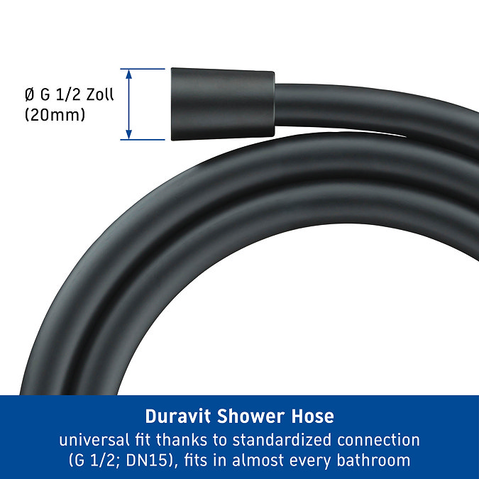 Duravit 1.25m Universal Shower Flex Hose - Matt Black