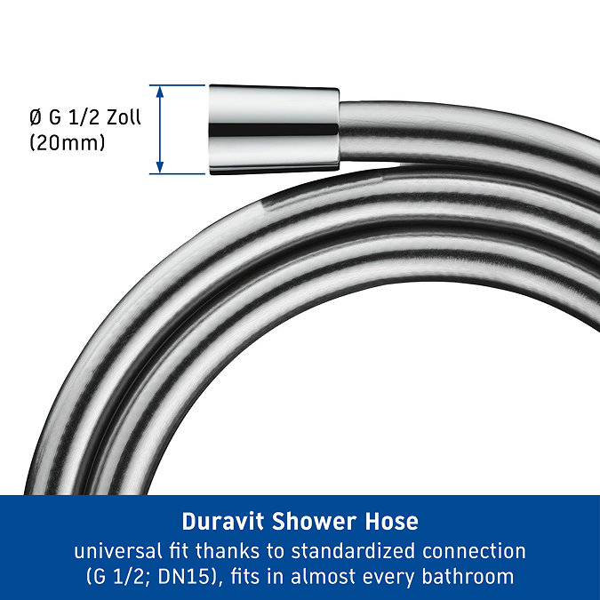 Duravit 1.6m Universal Shower Flex Hose - Chrome