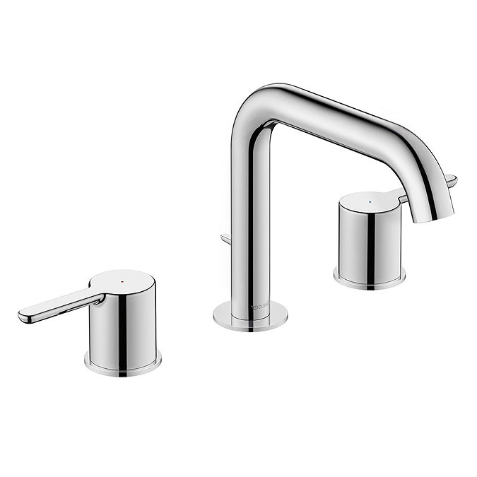 Duravit C.1 3-Hole Long Spout Basin Mixer with Pop-up Waste - C11060006010 Large Image