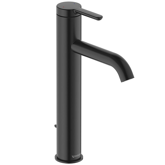 Duravit C.1 L-Size Single Lever Basin Mixer with Pop-up Waste - Matt Black - C11030001046 Large Imag