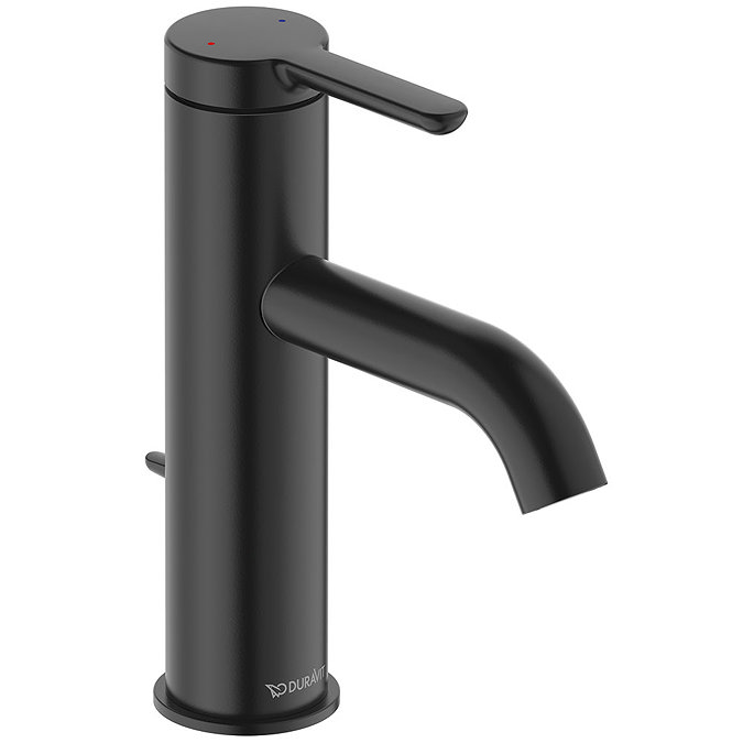 Duravit C.1 M-Size Single Lever Basin Mixer with Pop-up Waste - Matt Black - C11020001046 Large Imag