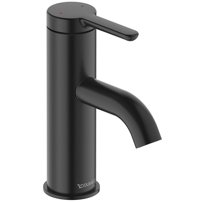 Duravit C.1 S-Size Single Lever Basin Mixer - Matt Black - C11010002046 Large Image