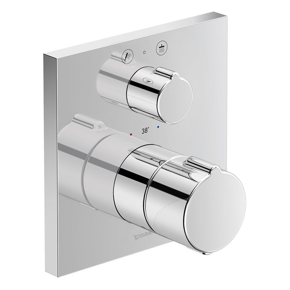 Duravit C.1 Square Thermostatic Shower Mixer for Concealed Installation - Chrome - C14200013010 Larg
