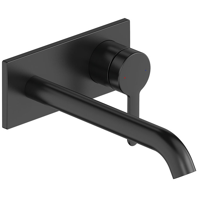 Duravit C.1 Wall Mounted Long Spout Single Lever Basin Mixer - Matt Black - C11070004046 Large Image