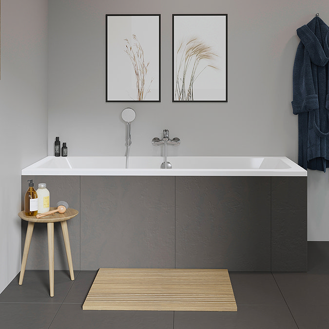 Duravit D-Code 1800 x 800mm Double Ended Bath + Support Feet  In Bathroom Large Image