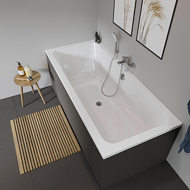 Duravit D-Code 1800 x 800mm Double Ended Bath + Support Feet  Profile Large Image