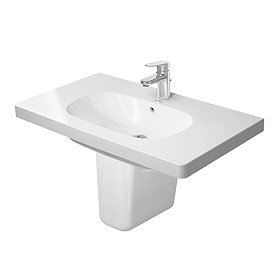 Duravit D-Code 1TH Washbasin + Semi Pedestal Large Image