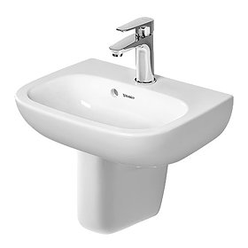 Duravit D-Code 450mm 1TH Handrinse Basin + Semi Pedestal Large Image